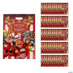 Cheap 😀 12 1/2" x 17" Plastic Under the Big Top Treat Bags - 50 Pc. 🛒