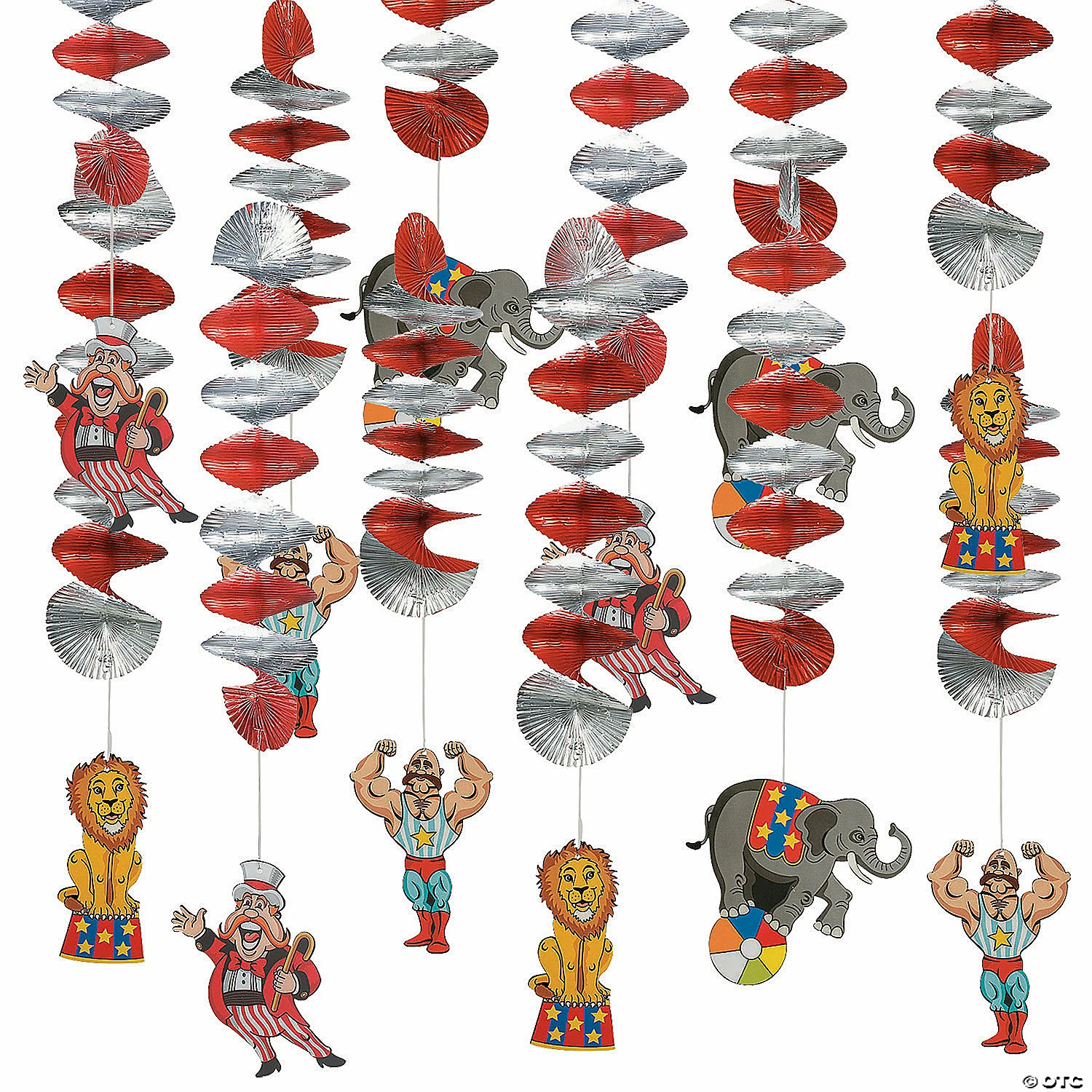 New β 30" Big Top Hanging Paper Swirl Decorations - 12 Pc. π