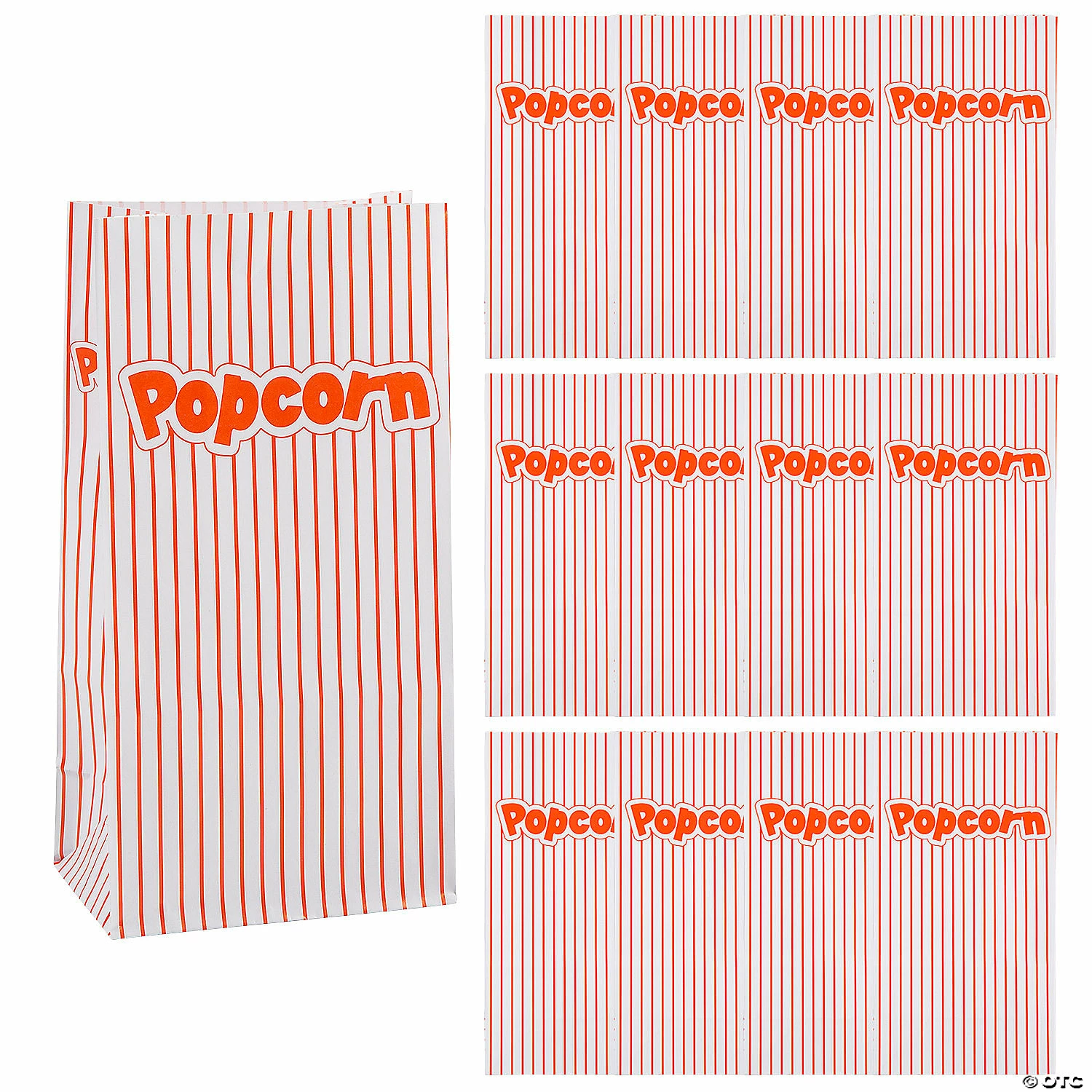 New β 5" x 10" Popcorn Paper Bags - 12 Pc. π