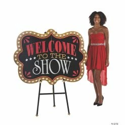 Buy ⭐ 51" Large Welcome to the Show Circus Cardboard Sign - 1 Pc. 🤩