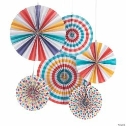 Best Pirce 😉 8" - 16" Carnival Hanging Paper Fans - 6 Pc. 🎉