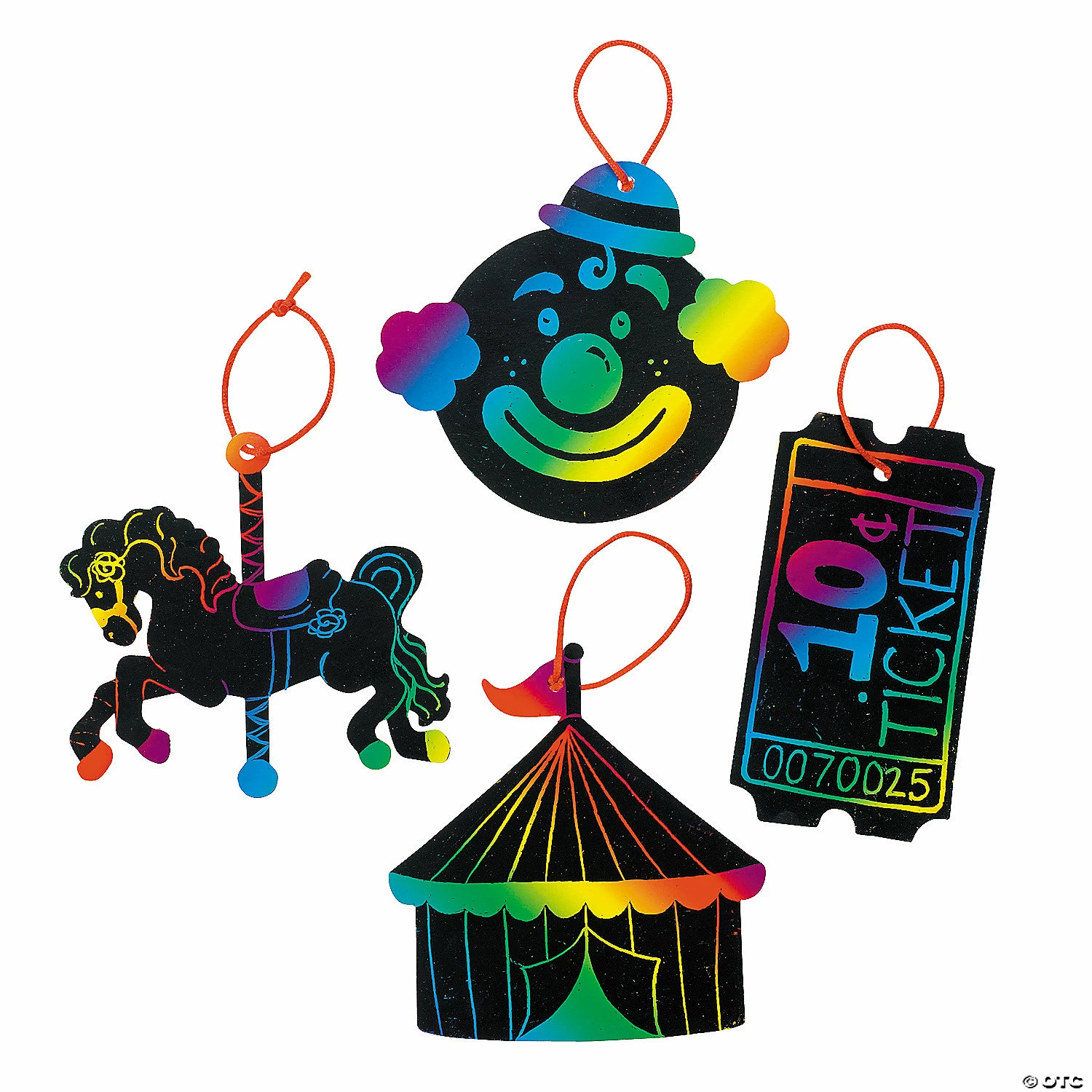 Cheap β Magic Color Scratch Carnival Ornaments - 24 Pc. π