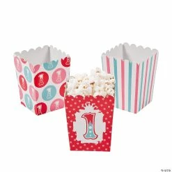 Outlet 🧨 Mini 1st 🥳 Birthday Circus Popcorn Boxes - 24 Pc. 🧨