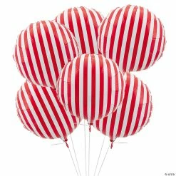 Wholesale ⭐ Striped 18" Mylar Balloons - 6 Pc. 🛒