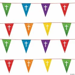 Best Sale 🎉 Religious Colors of the Rainbow Plastic Pennant Banner ❤️