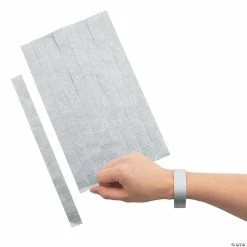 Best deal 🎁 Silver Self-Adhesive Paper Wristbands - 100 Pc. 😀